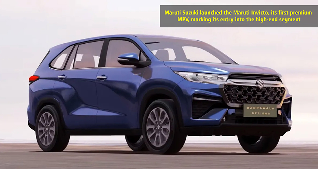 Maruti Suzuki launched the Maruti Invicto, its first premium MPV, marking its entry into the high-end segment