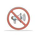 no-noise-prohibition-sign-cartoon-megaphone-icon-silence-quiet-zones-413665755